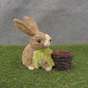 2.5" BROWN SISAL BUNNY W/ TWIG WRAPPED PLANTER