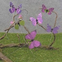 3" BUTTERFLIES PURPLE ASSORTED PRINTED