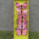 3" BUTTERFLIES PINK ASSORTED PRINTED