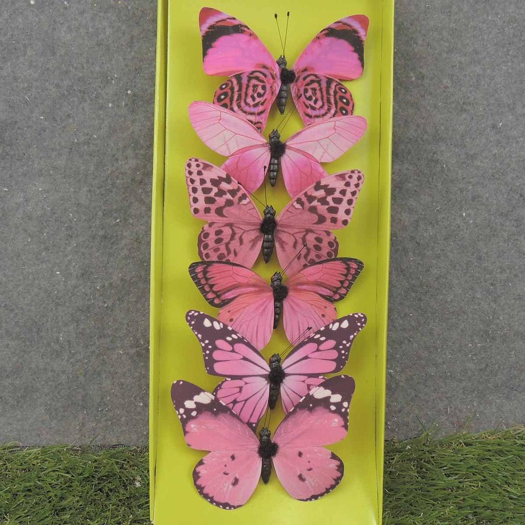 4.25" BUTTERFLIES PINK ASSORTED PRINTED