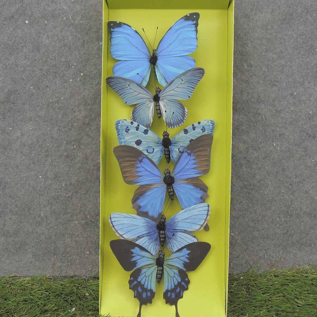 4.25" BUTTERFLIES BLUE ASSORTED PRINTED