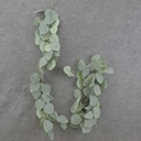 HEART SHAPE LEAF GARLAND 6'  FROSTED GREEN