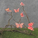 2.25" 6-ASSORTED BUTTERFLIES W/GEMS  RED/ORANGE MIX W/CLP