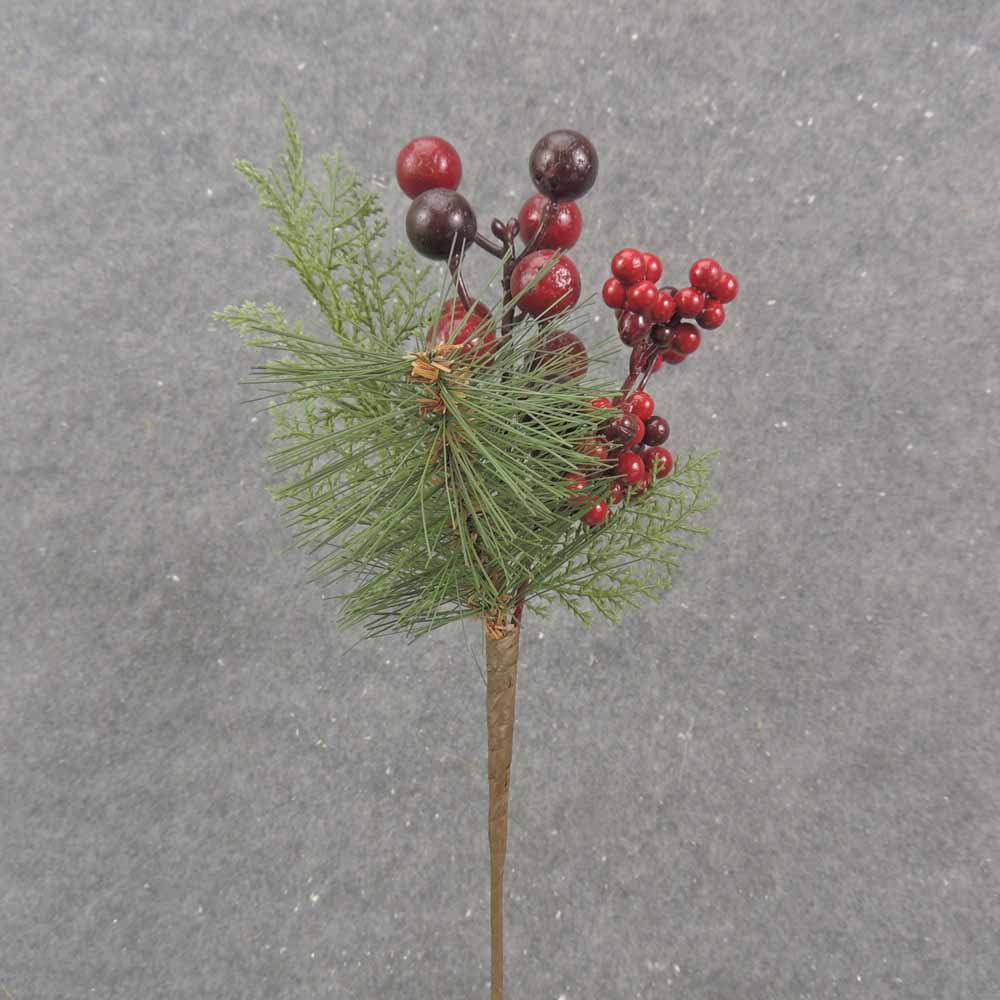 13" PINE & BERRY PICK RED/BURGUNDY
