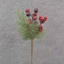 13" PINE & BERRY PICK RED/BURGUNDY