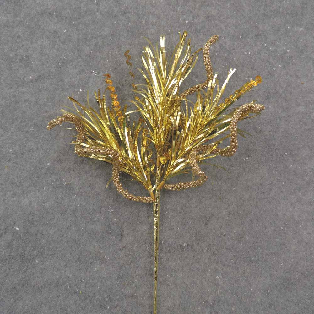 [XE0017-GLD] 14" GOLD TINSEL & SEQUIN PICK