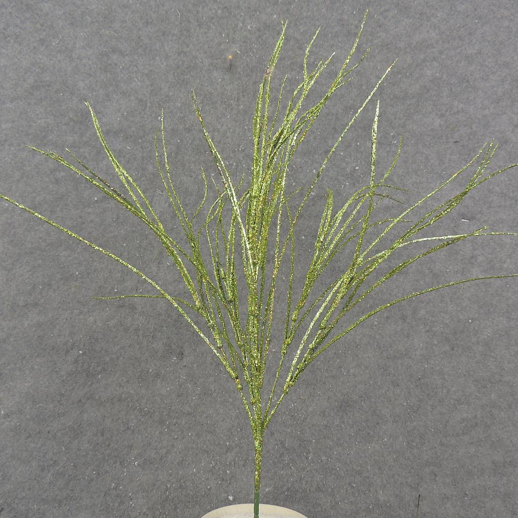 GREEN GLITTER GRASS BUSH X6