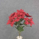 22&quot; RED POINSETTIA BUSH X7 W/GLITTER