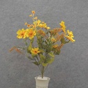 20" YELLOW COSMOS & HEATHER BUSH X10