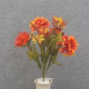 18" MIXED DAISIES & HEATHER BUSH X10 RED/ORANGE