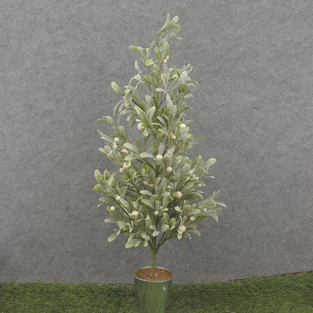30&quot; FROSTED MISTLETOE TREE WITH BERRIES