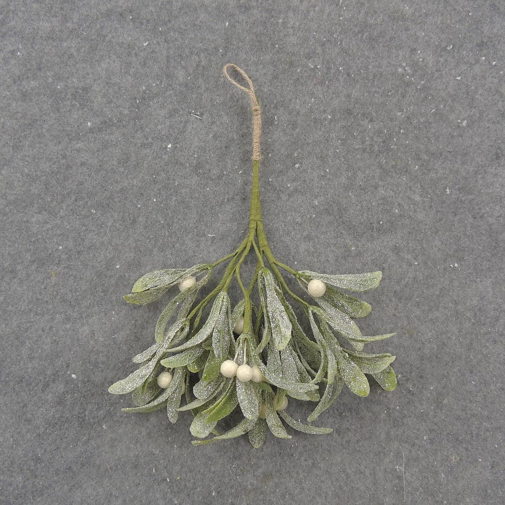 [XH0003] 12" FROSTED MISTLETOE PICK