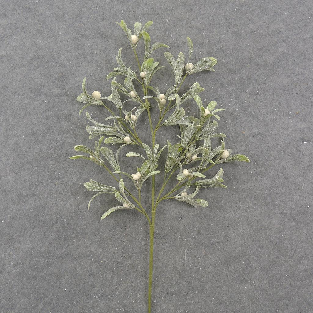 23.5" FROSTED MISTLETOE SPRAY WITH BERRIES