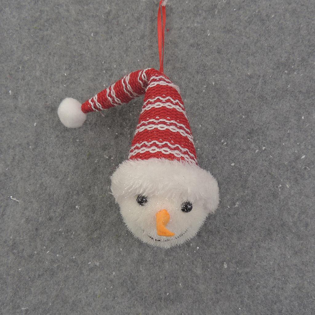 SNOWMAN ORNAMENT WITH RED POINTED HAT