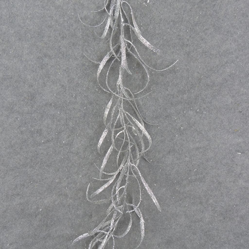 [XL0009] 60" SILVER GLITTER GRASS GARLAND