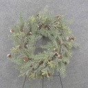20" FROSTED PINE WREATH W/CONES