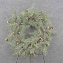 20&quot; FROSTED PINE WREATH W/CONES