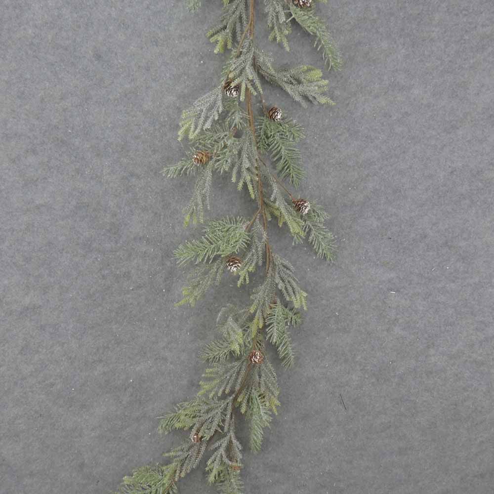 5' FROSTED PINE GARLAND W/CONES