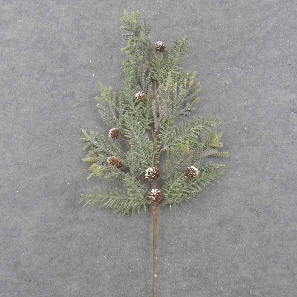 29" FROSTED PINE SPRAY W/CONES