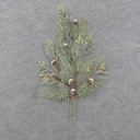 29" FROSTED PINE SPRAY W/CONES