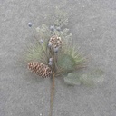 16" MIXED PINE SPRAY W/CONES & BLUE BERRIES