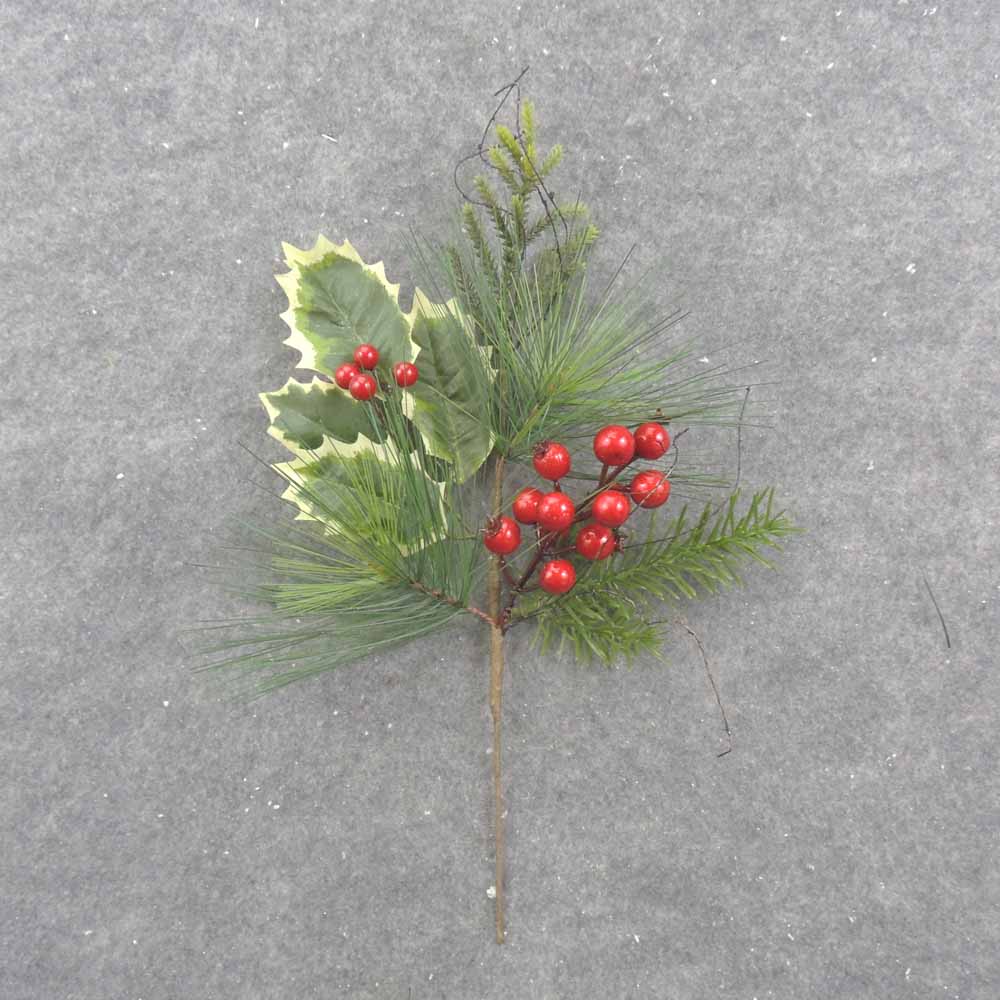 16&quot; PINE HOLLY &amp; BERRY SPRAY