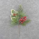 16&quot; PINE HOLLY &amp; BERRY SPRAY