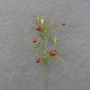 28" GLITTER GRASS SPRAY W/ RED ORNAMENTS