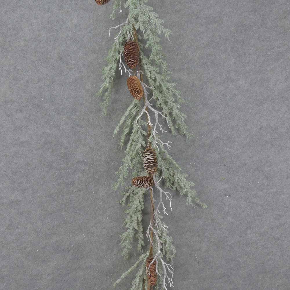 [XL0021] 5' PINE GARLAND W/CONES & TWIGS