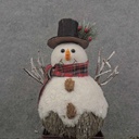 8.75&quot; SNOWMAN W/ TOP HAT &amp; SCARF