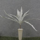 20" GLITTER FERN BUSH SILVER/WHITE