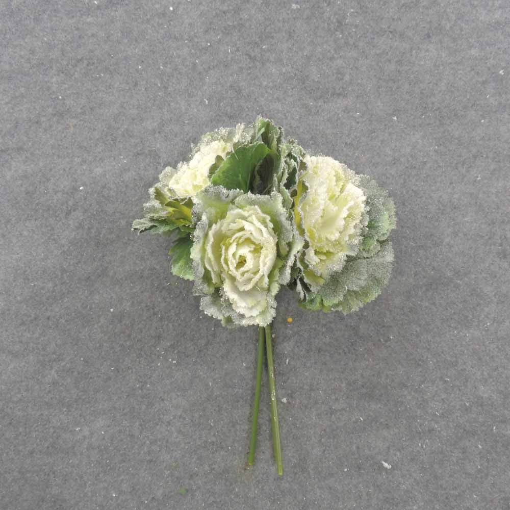 [XB0002-CRM] 12" FROSTED CABBAGE PLANT BUNDLE X3 CREAM