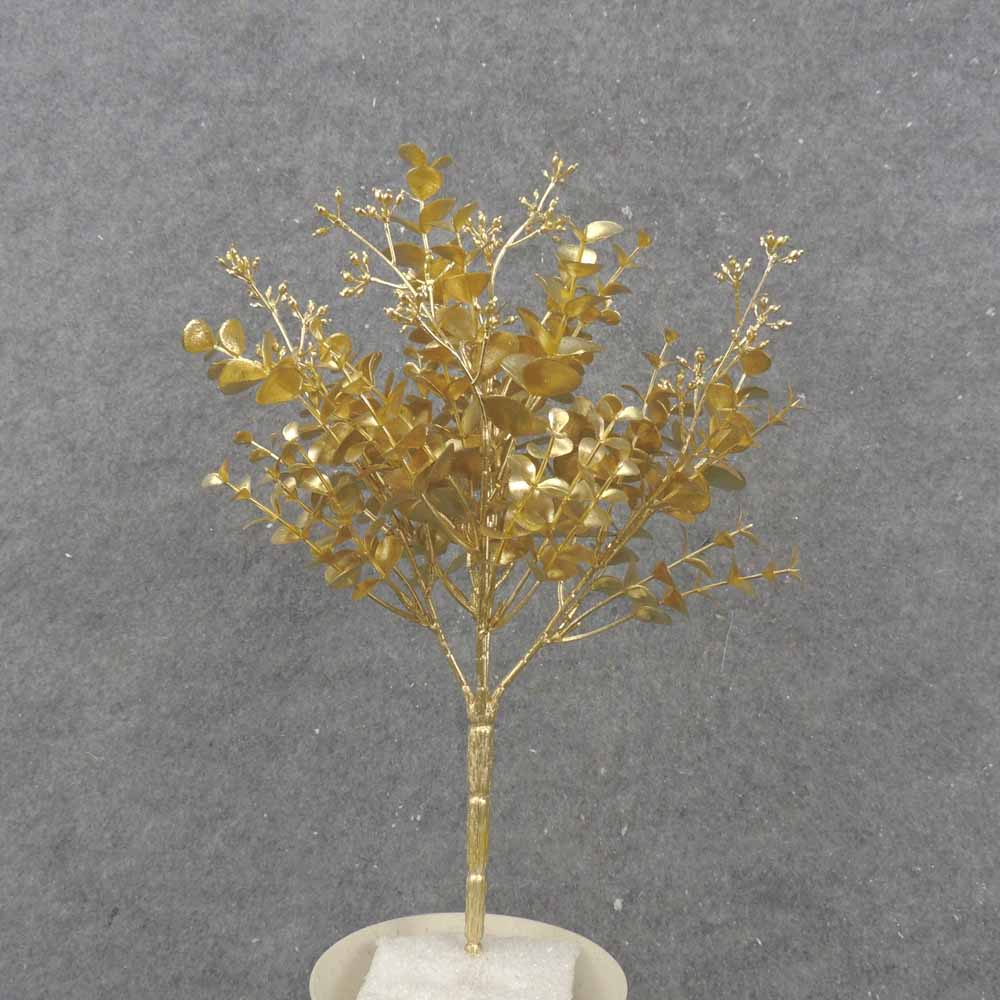 13" METALLIC EUCALYPTUS BUSH X5 GOLD