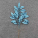 19" BLUE GLITTER LEAF SPRAY X3