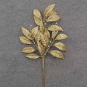19" GOLD GLITTER LEAF SPRAY X3
