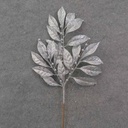 19" SILVER GLITTER LEAF SPRAY X3