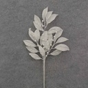 19" WHITE GLITTER LEAF SPRAY X3