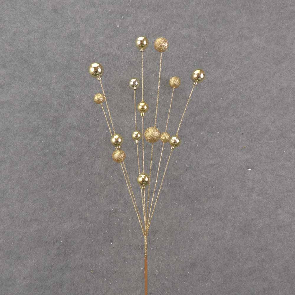 24" GOLD ORNAMENT & GLITTER BALL SPRAY X7