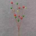 24&quot; RED &amp; GREEN ORNAMENT &amp; GLITTER BALL SPRAY X7