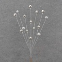 24" SILVER ORNAMENT & GLITTER BALL SPRAY X7