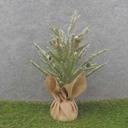 19" MINI SNOWY PINE TREE W/BURLAP BALL BASE