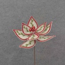 13" WHITE & GREEN POINSETTIA W/BELLS