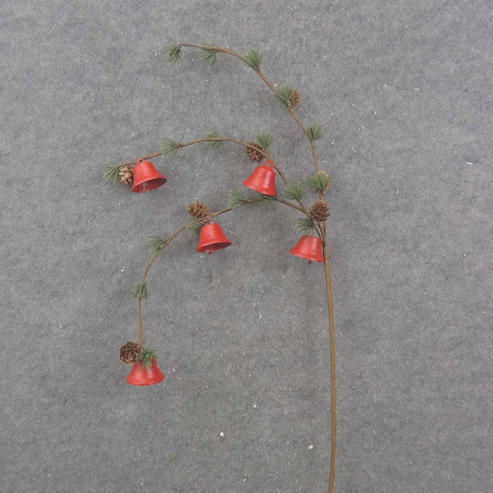 [XA0019] 34" HANGING BELLS & PINE SPRAY X3