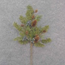 28" JUNIPER SPRAY W/CONES & BERRIES