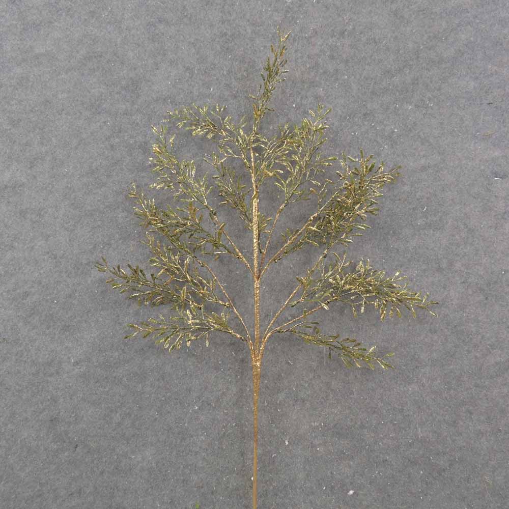 [XA0041] 26" GOLD BRUSHED LEAF SPRAY