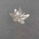 20" METALLIC PLATINUM POINSETTIA PICK (11"dia)