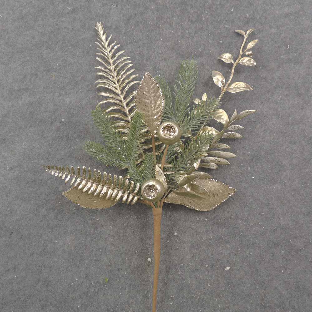 [XA0055] 23" PINE & METALLIC FERN SPRAY