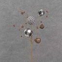 18" BLACK & WHITE PLAID BALL & BELL PICK