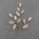32" WOOD CUTOUT & FAUX METAL HOLLY SPRAY