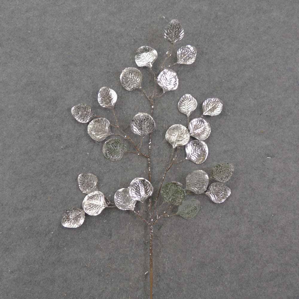 [XA0078] 32" SILVER FOIL EUCALYPTUS SPRAY